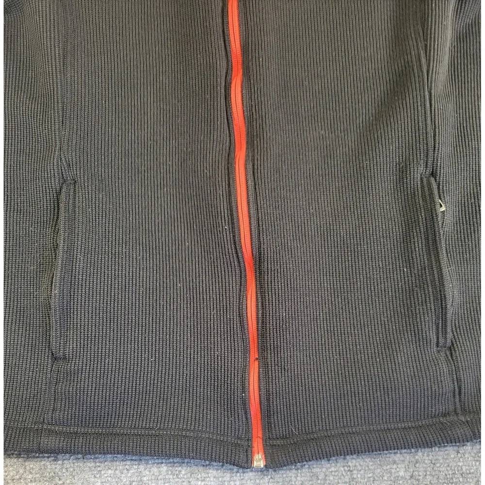 Spyder Men's XL Full Zip Long Sleeve Waffle Knit Athletic Sweater Black W/Red